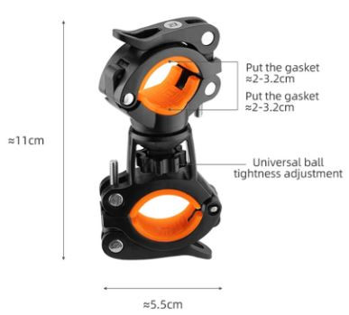 Suport pentru lampă montabil pe bicicletă Rockbros 42501002