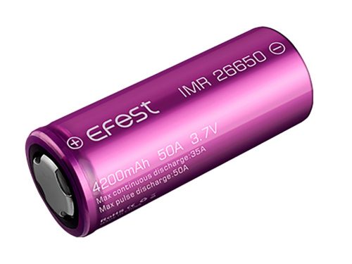 Acumulator reîncărcabil Li-Ion Efest IMR 26650 cu sarcină mare, 4200 mAh și sarcină maximă de 50A