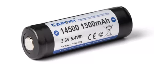 Keeppower 3.7V acumulator Li-ion cu protecție PCB 14500 – 1500mAh, 3.6V P1450C4