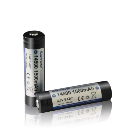 Keeppower 3.7V acumulator Li-ion cu protecție PCB 14500 – 1500mAh, 3.6V P1450C4