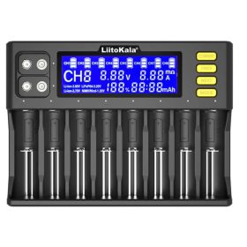   Liitokala Lii-8S LCD încărcător pentru baterii - pentru încărcarea paralelă a 8 acumulatori