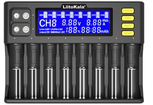 Liitokala Lii-8S LCD încărcător pentru baterii - pentru încărcarea paralelă a 8 acumulatori