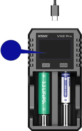 XTAR VX2 Pro încărcător inteligent și tester de capacitate
