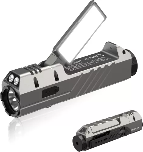 Lanternă EDC Wurkkos HD05 4-în-1 – 3100 lm, 335 m, UV, lumină roșie, lumină laterală rotativă