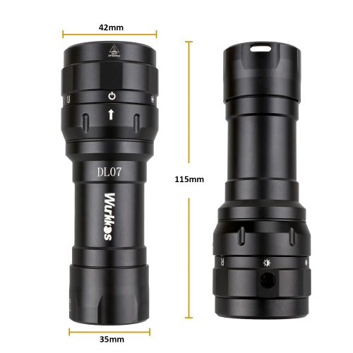 Wurkkos DL07 lanternă de buzunar cu lumină albă, roșie și UV