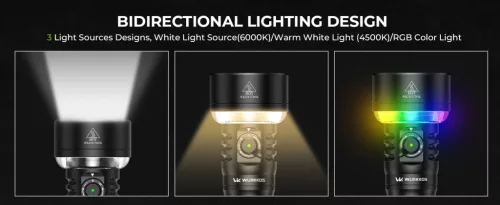 Lanternă Wurkkos TS27 super puternică, 3200 lumeni, 845 m rază și baterie 15.000 mAh