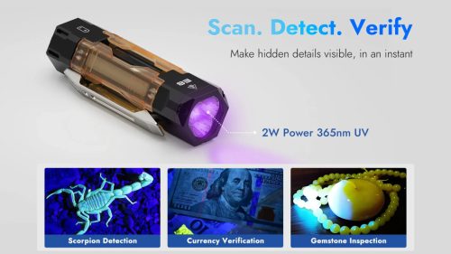 Lanternă de camping Wuben E8 Compactă, Magnetică, Modulară EDC, 1300 Lumeni